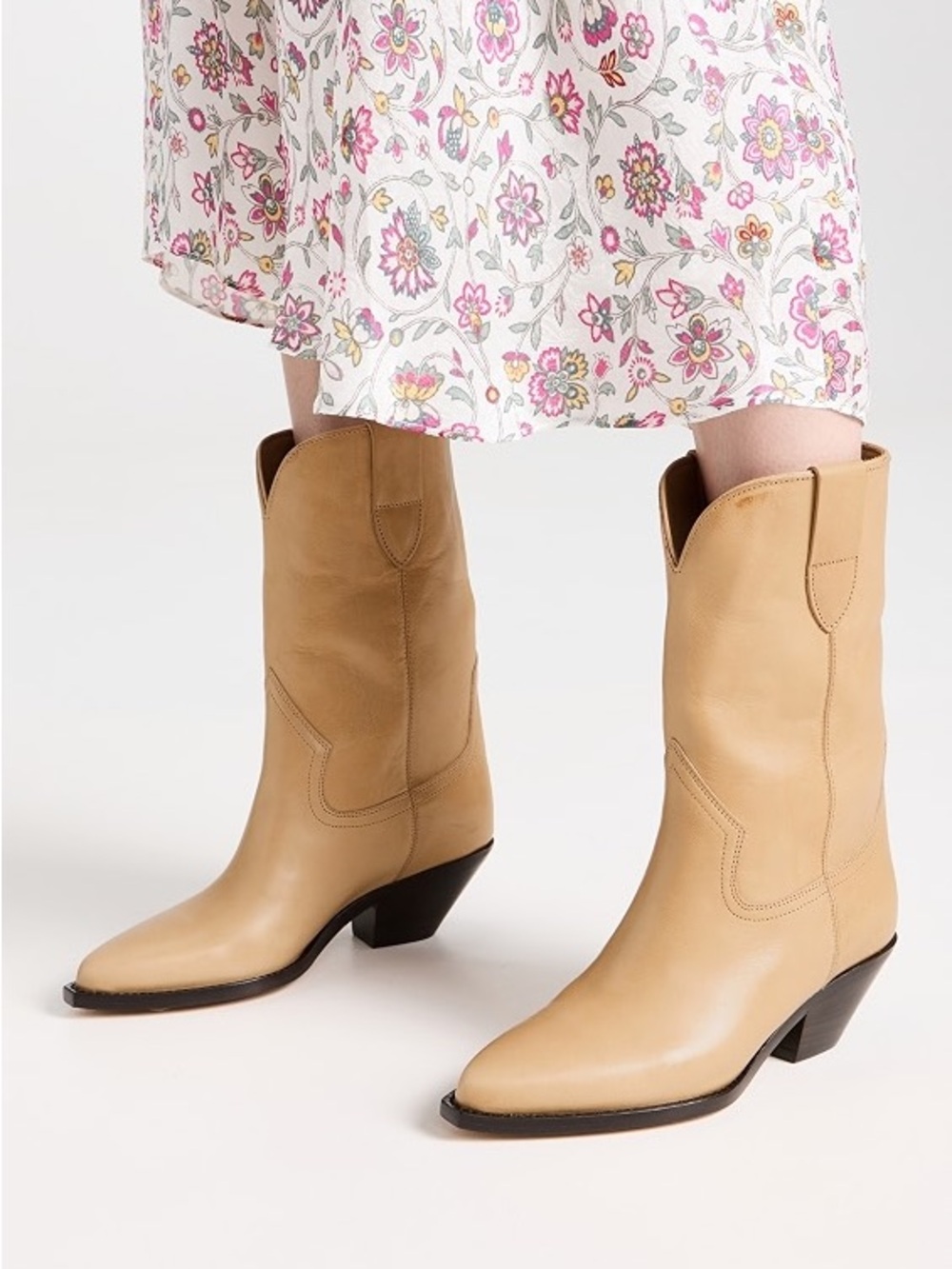 NWT Isabel Marant Dahope Natural Leather Western Boots Size 37 Unworn with box